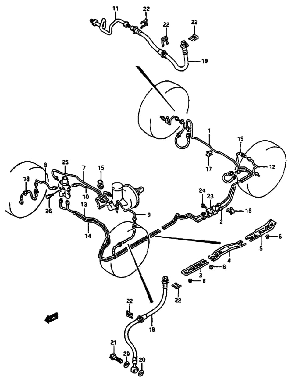 SF310 (Magyar) (E02,E15,E18,E19,E22,E30) — Brake › 137 - BRAKE PIPING (LHD,3DR, 5DR)