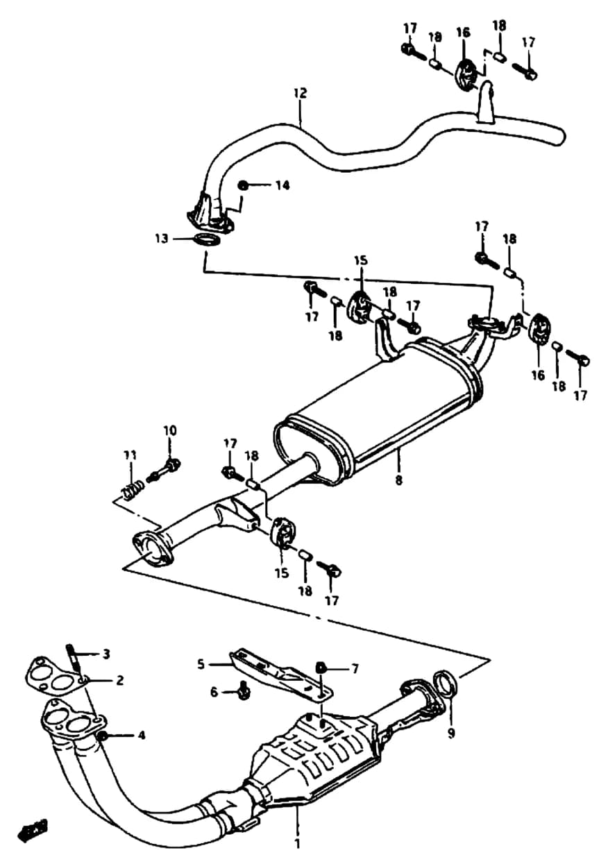 SE416 (E03,E33:MY 1989) — Exhaust › 25 - MUFFLER (89,90 MODEL)