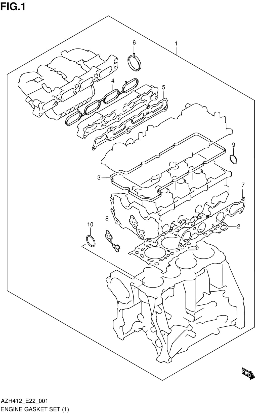 AZH412 (E22) — Engine › 1 - ENGINE GASKET SET (TYPE 1:K12B)