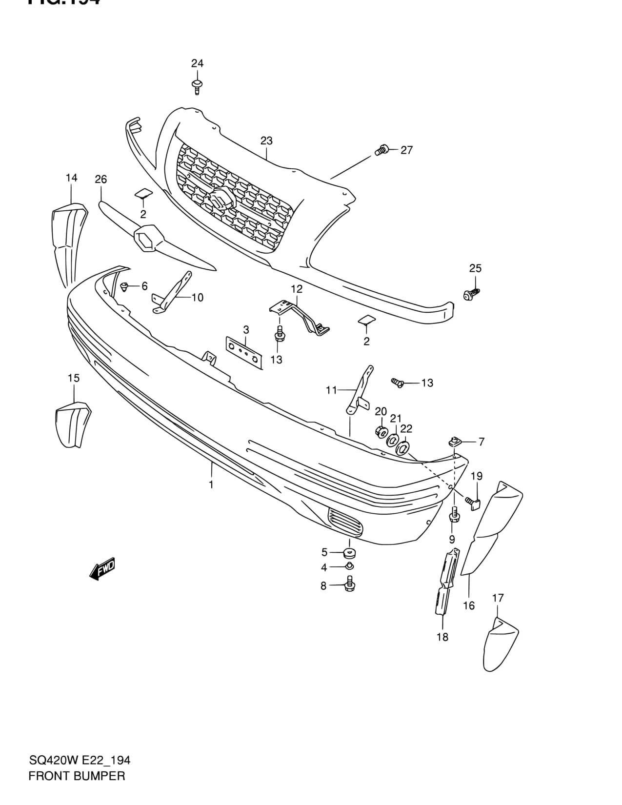 SQ420W — Body › 194 - FRONT BUMPER