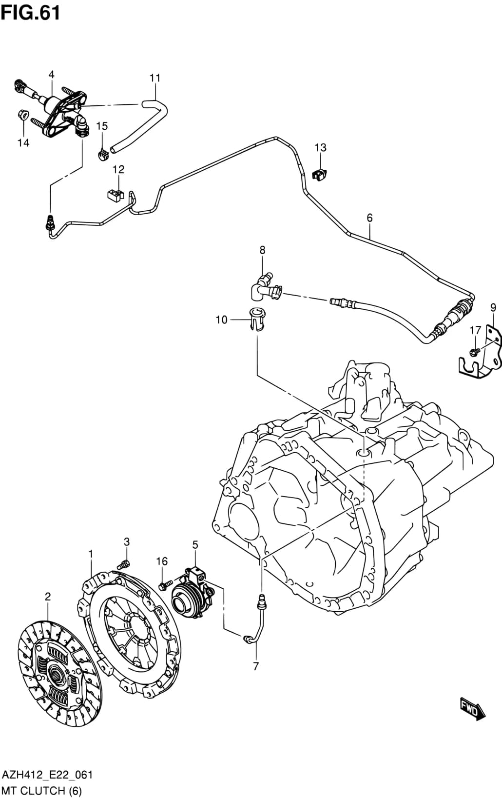 AZH412 (E22) — Transmission › 61 - MT CLUTCH (MT:M16A:RHD)
