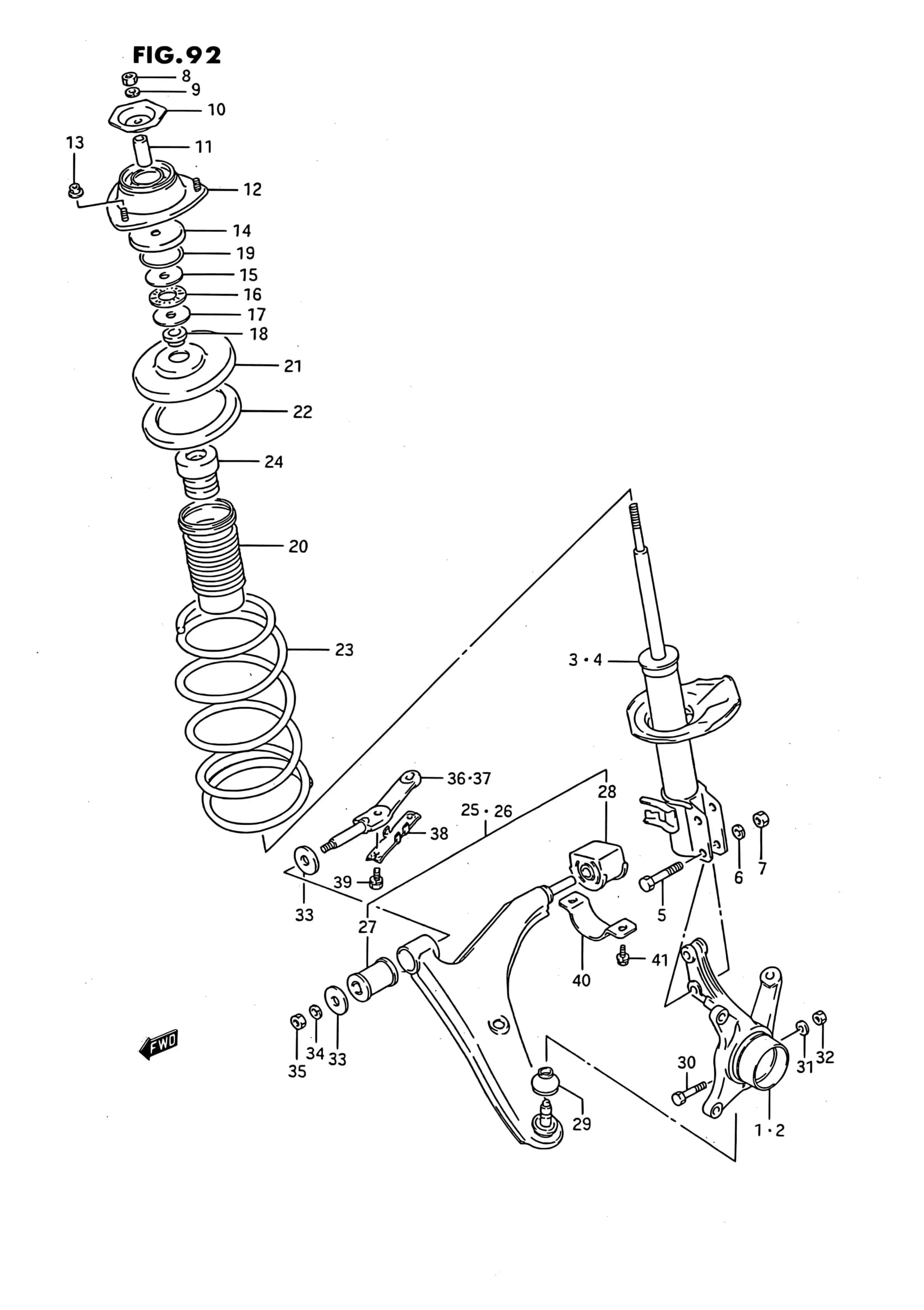 TYPE 1:MT — SF310 (E01) — Suspension › 92 - FRONT SUSPENSION