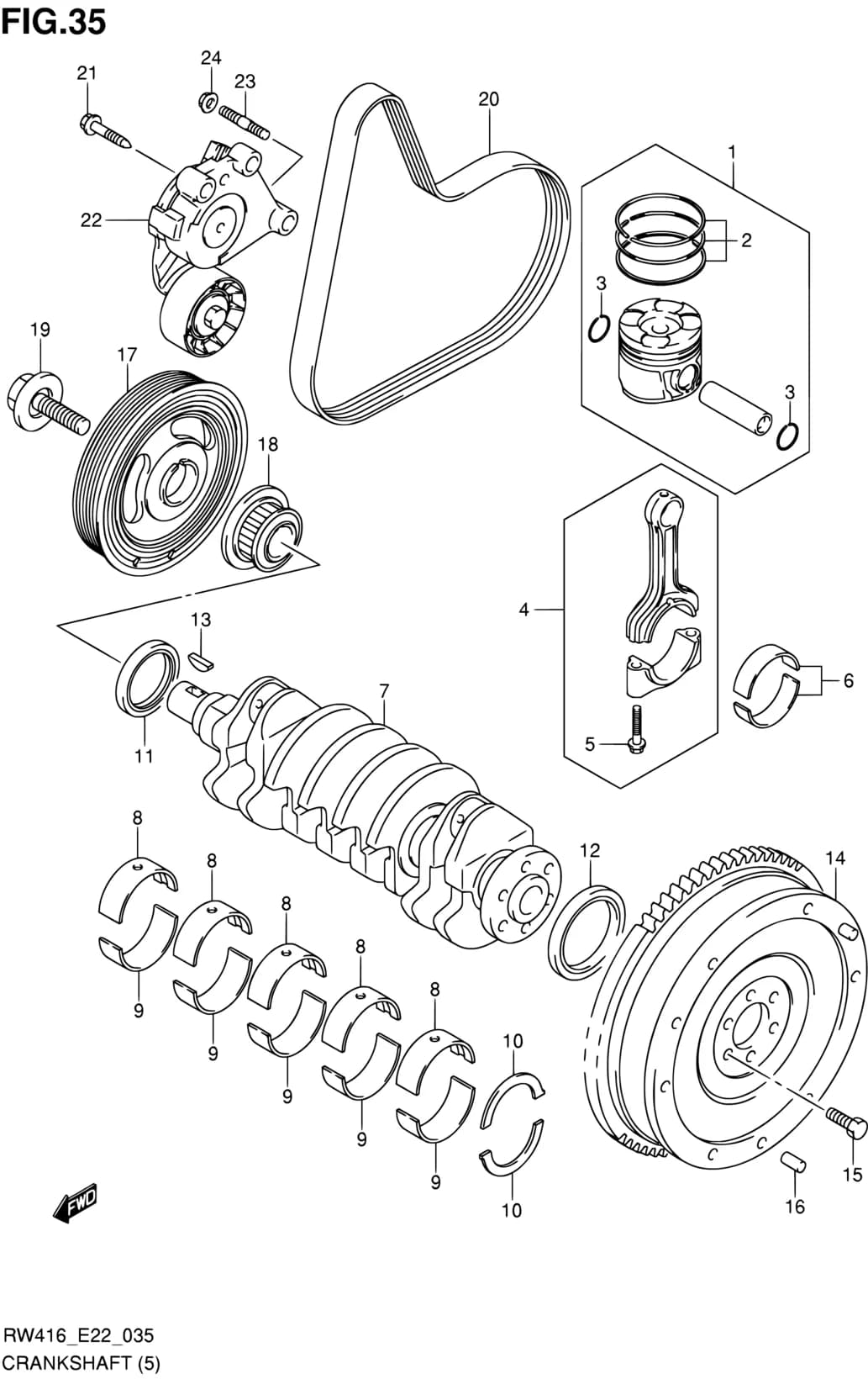 RW416D (MAGYAR) — Engine › 35 - CRANKSHAFT (RW416D)