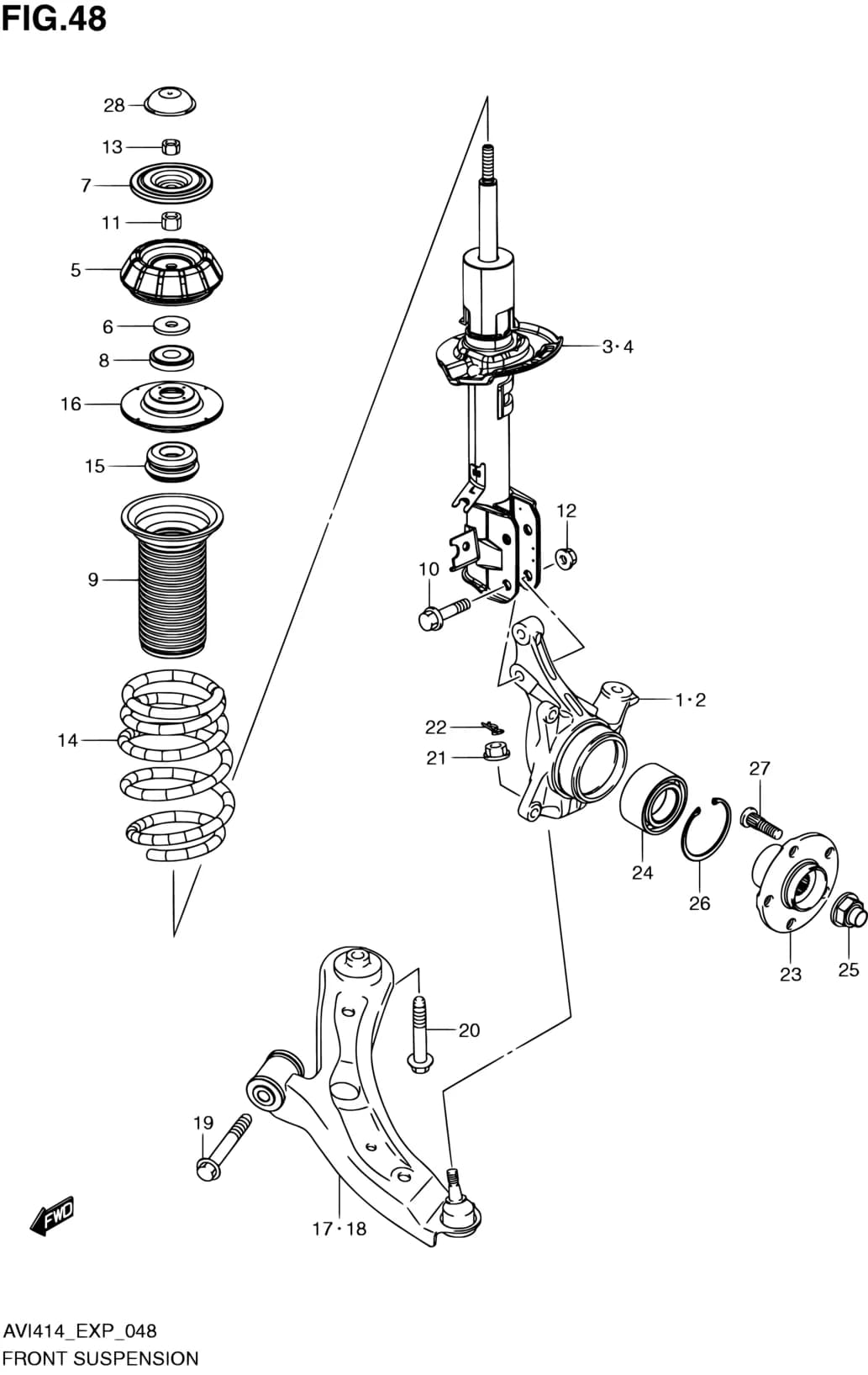AVI414 (P06,P85) — Suspension › 48 - FRONT SUSPENSION