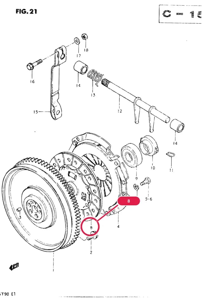 O&K,V:FROM 22400-72021 — ST90 — Transmission › 21 - CLUTCH