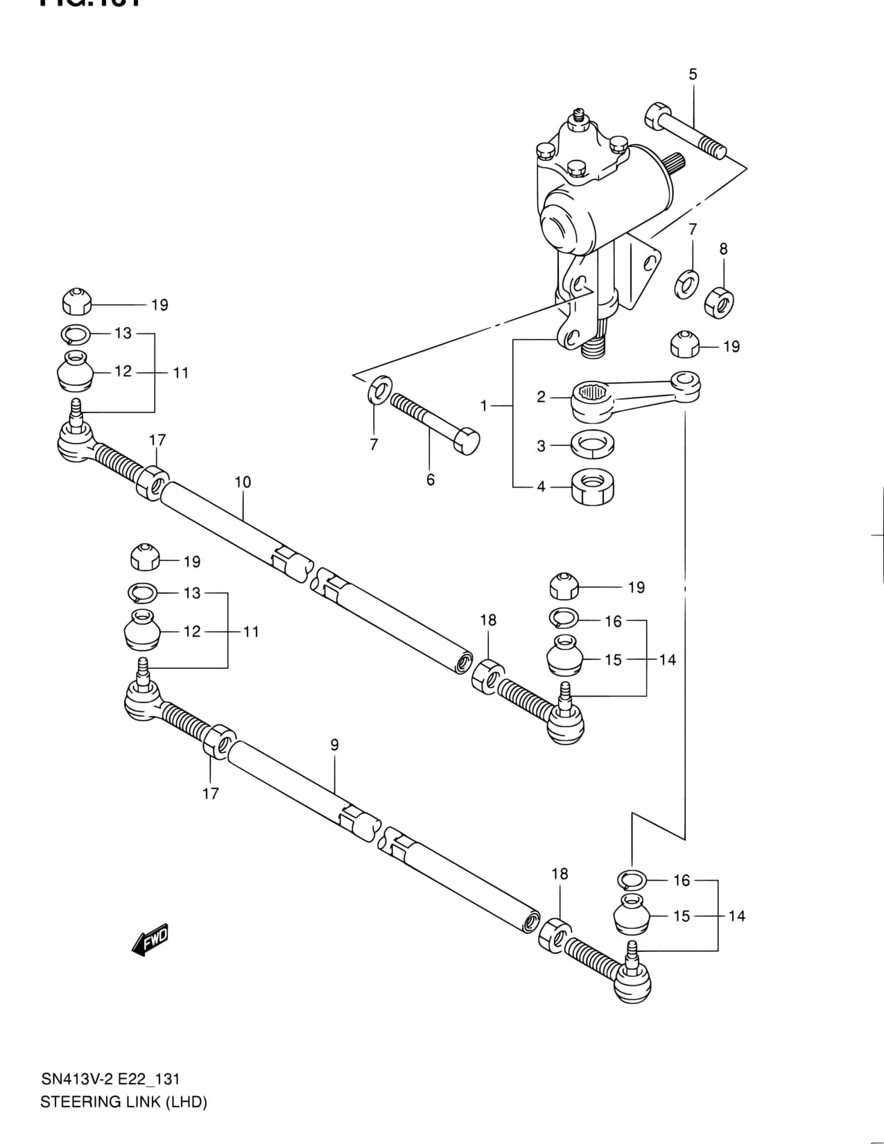 SN413V-3 — Steering › 131 - STEERING LINK (SN413V:LHD:N/PS)