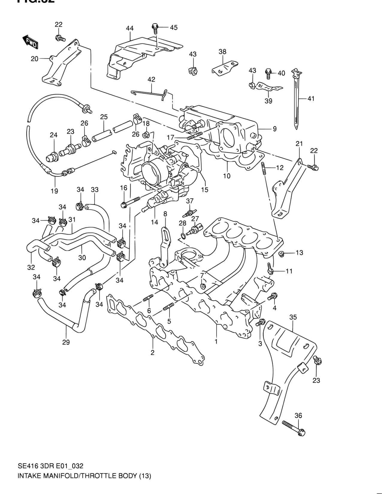 SE416 (3DR) — Engine › 32 - INTAKE MANIFOLD AND THROTTLE BODY (4 VALVE)