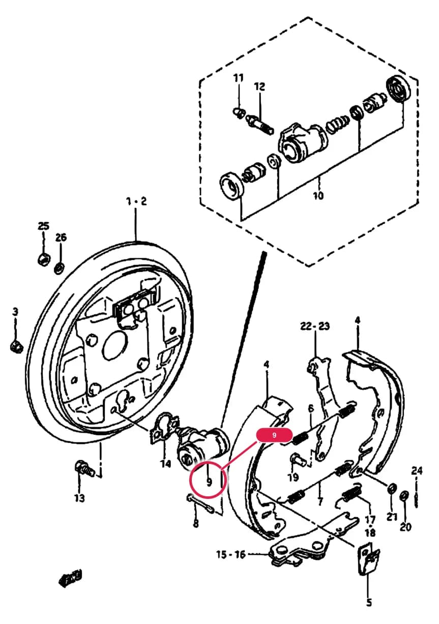 SB308 (E01) — Brake › 86 - REAR BRAKE