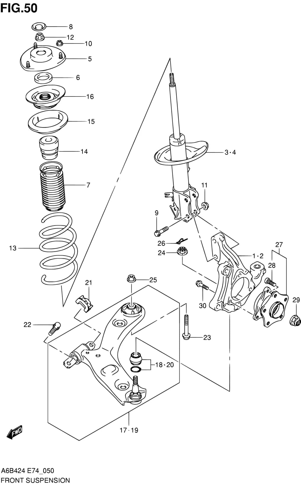 A6B424 (E74) — Suspension › 50 - FRONT SUSPENSION