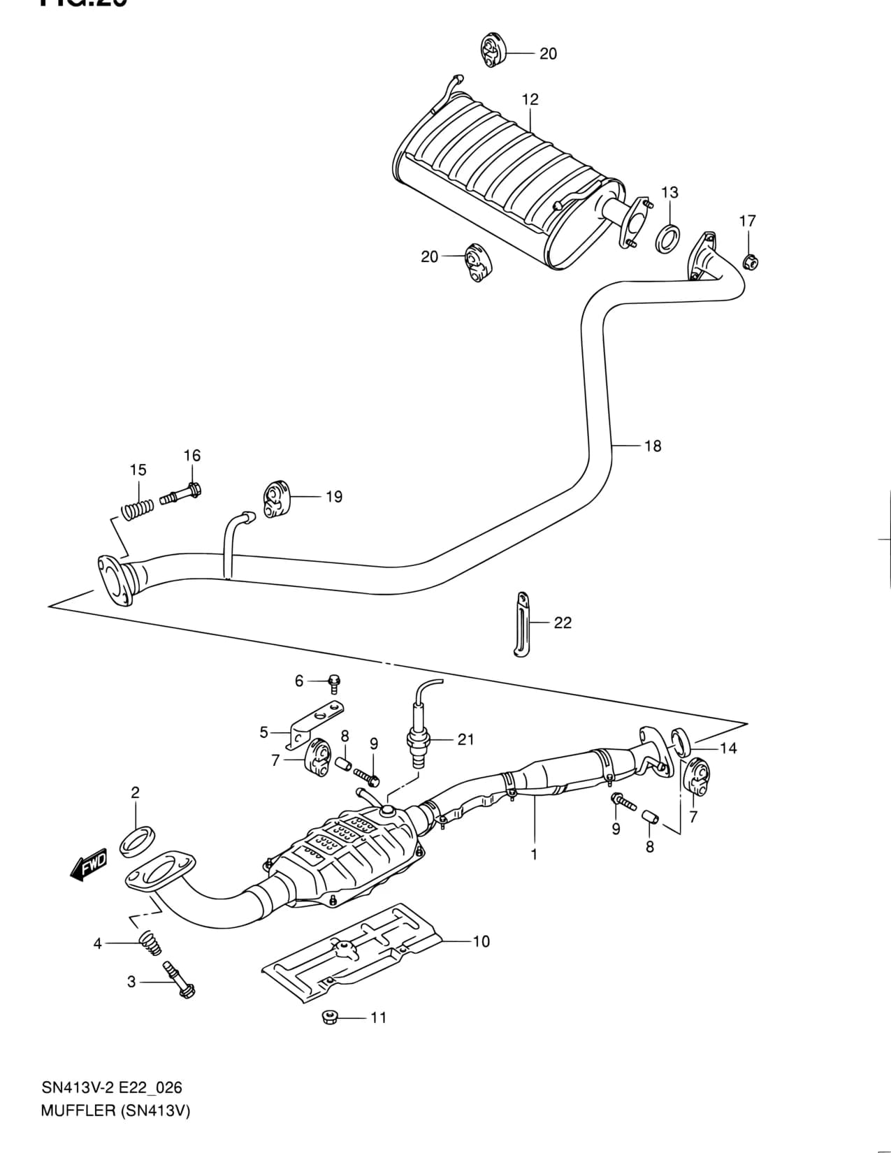 SN413V-3 — Exhaust › 26 - MUFFLER (SN413V)