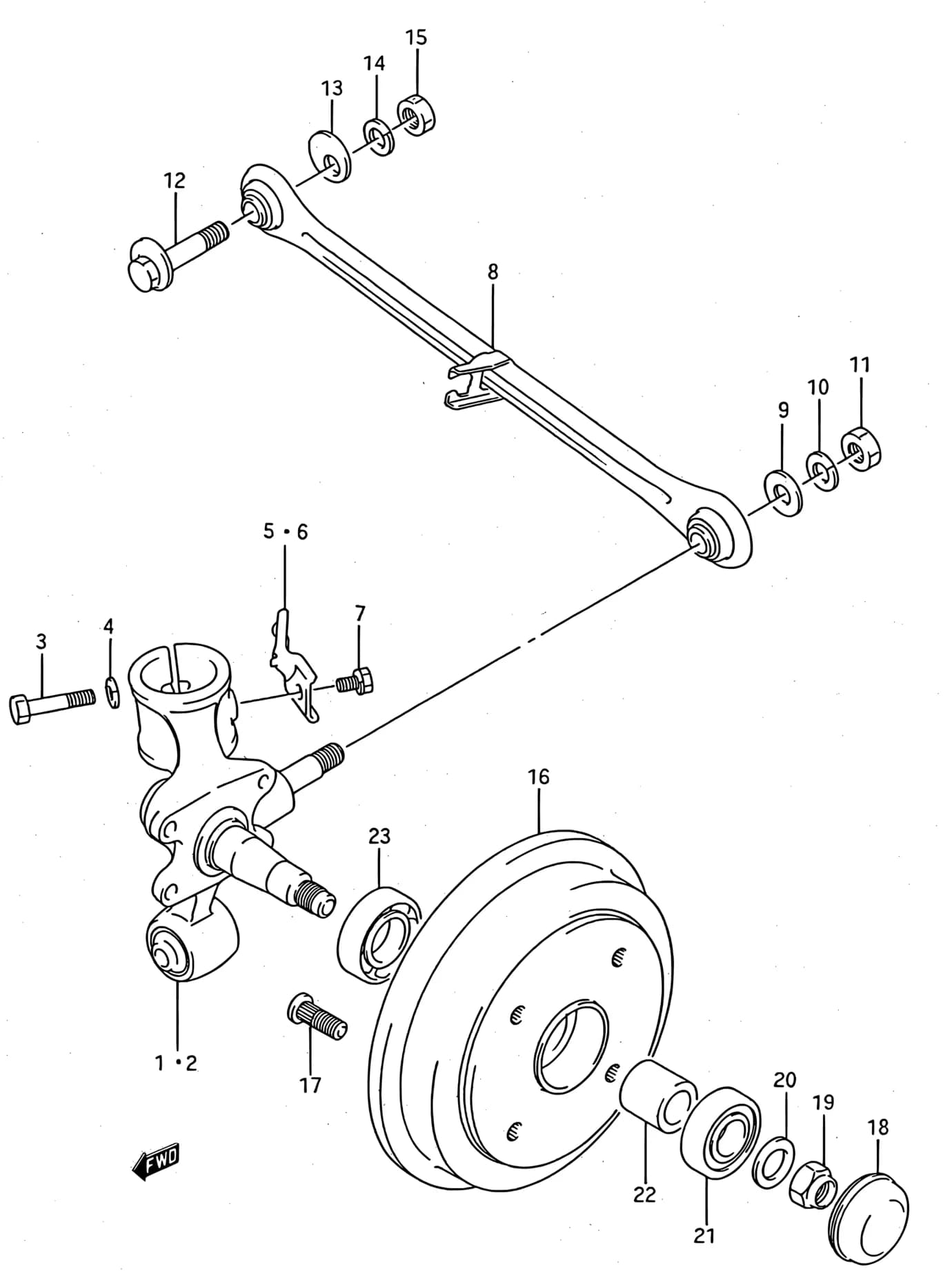 SF413 (E01) — Suspension › 175 - REAR AXLE (2WD:2DR,3DR,5DR:GL,GS,SDX,GLX)