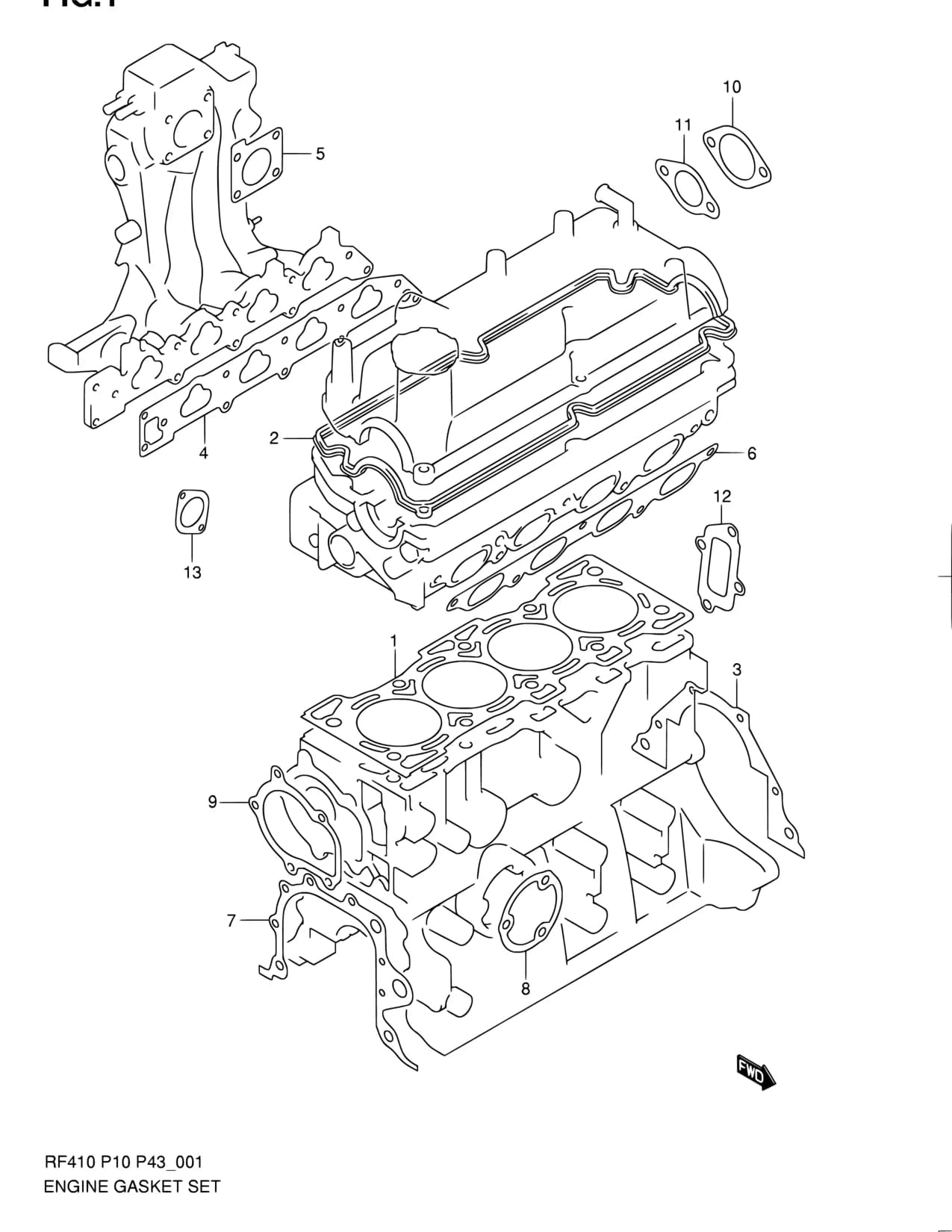 RF410 (MY 2004) — Engine › 1 - ENGINE GASKET SET