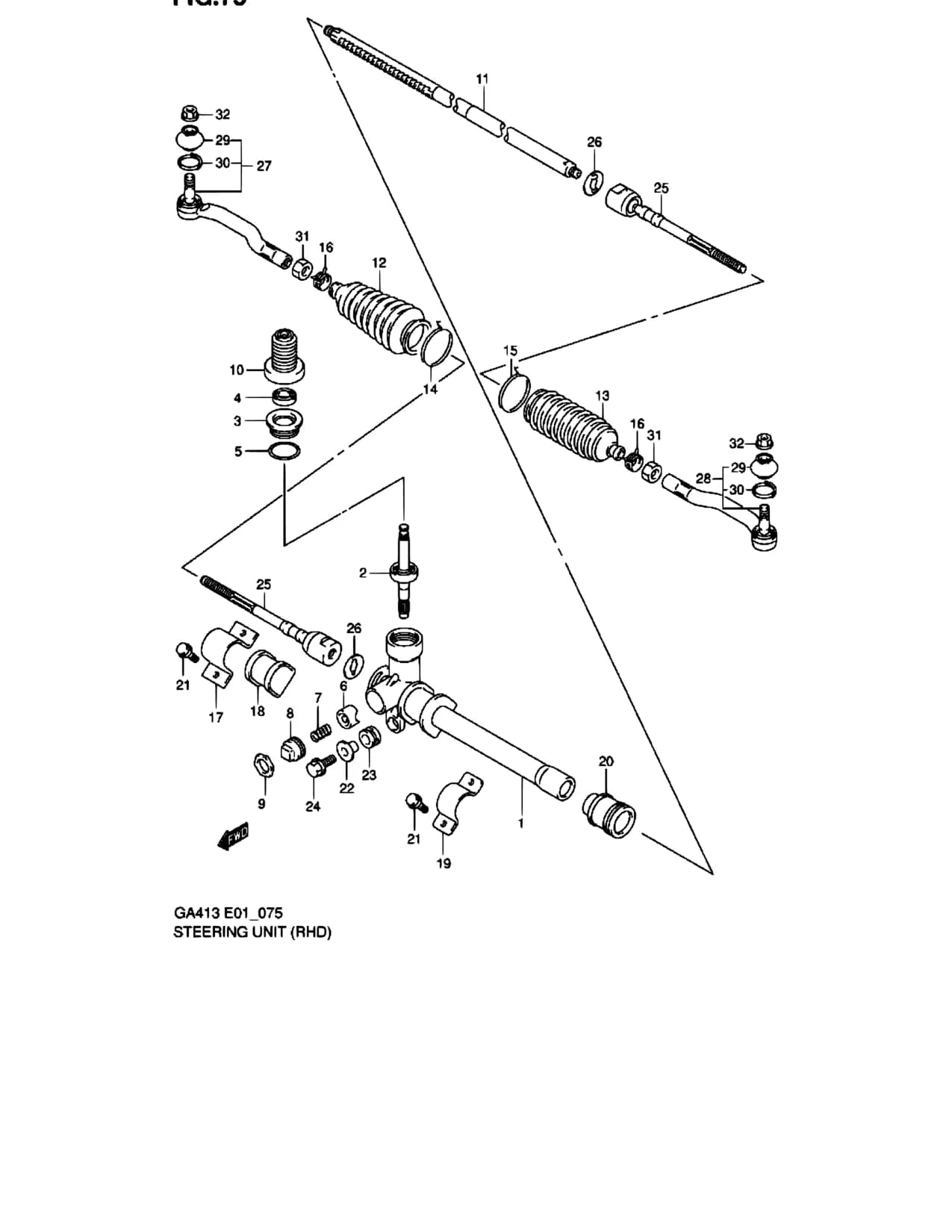 GA413 — Steering › 75 - STEERING UNIT (RHD)