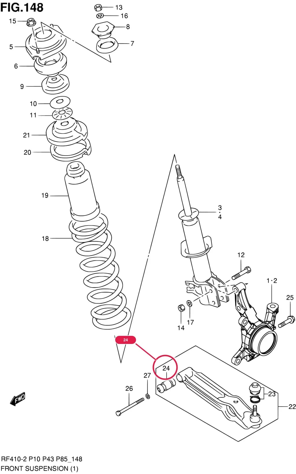 RF308-2 — Suspension › 148 - FRONT SUSPENSION