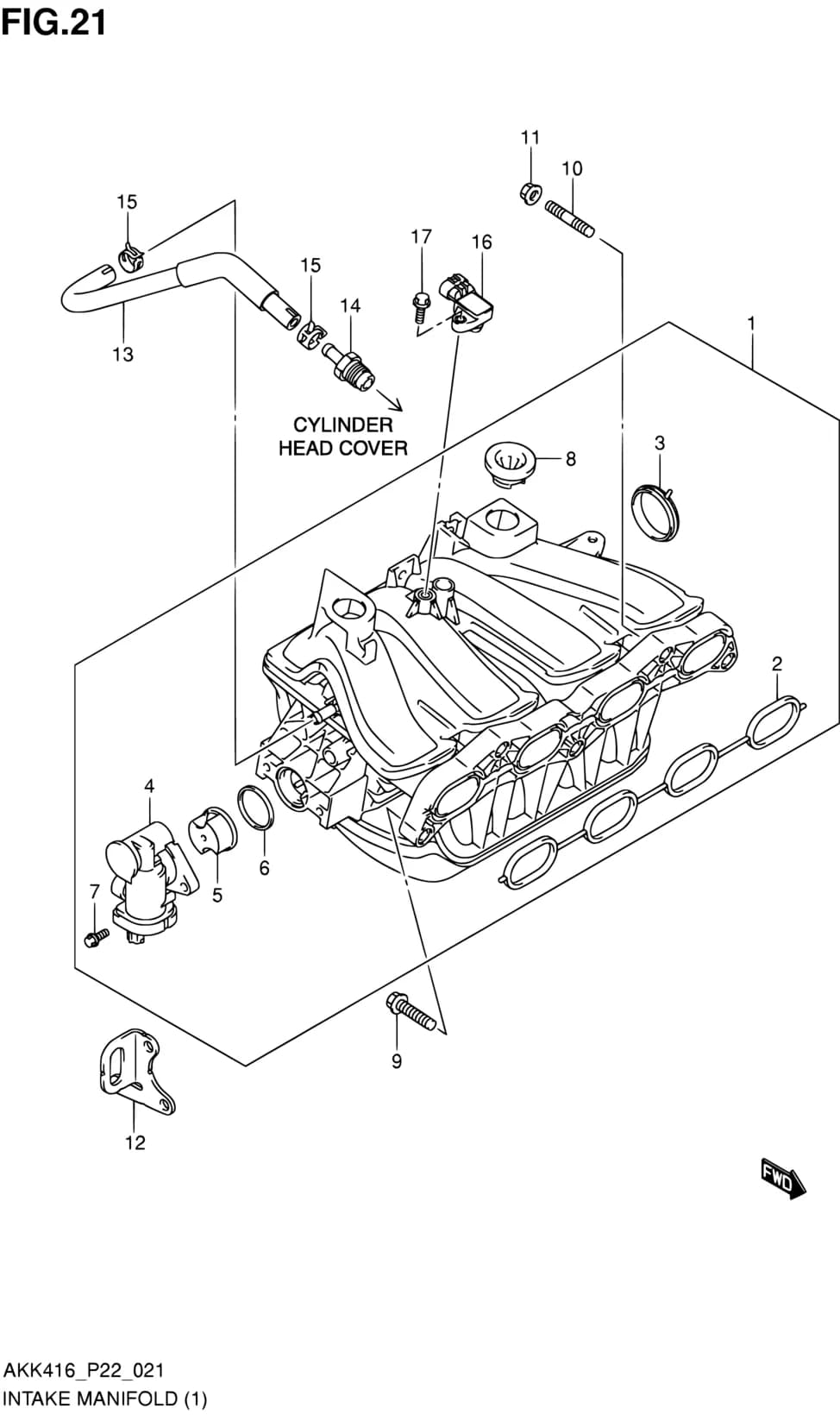 AKK416 (P71) — Engine › 21 - INTAKE MANIFOLD (M16A)