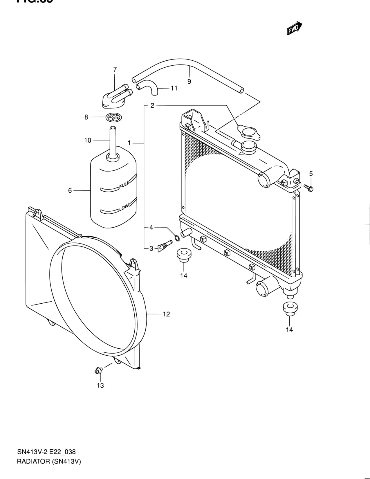 SN413V-3 — Cooling › 38 - RADIATOR (SN413V)