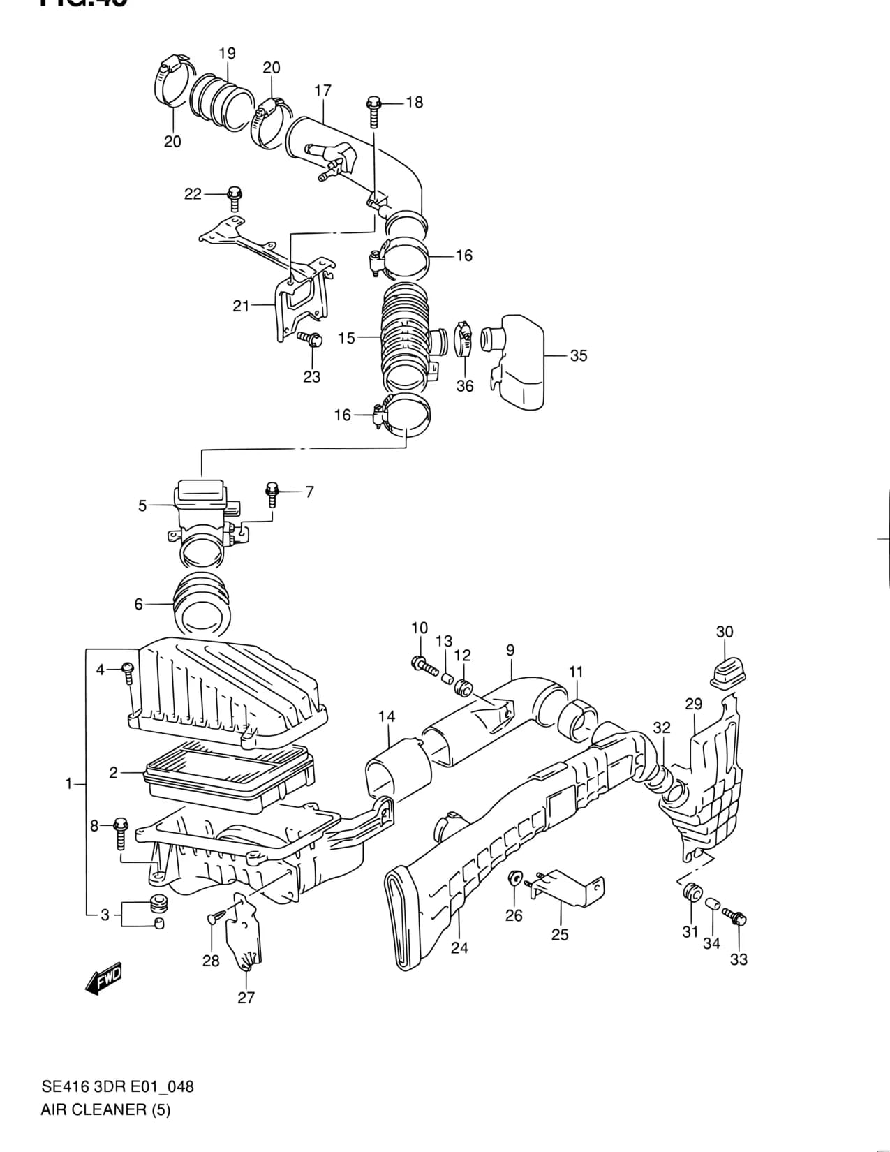 SE416 (3DR) — Engine › 48 - AIR CLEANER (4 VALVE)