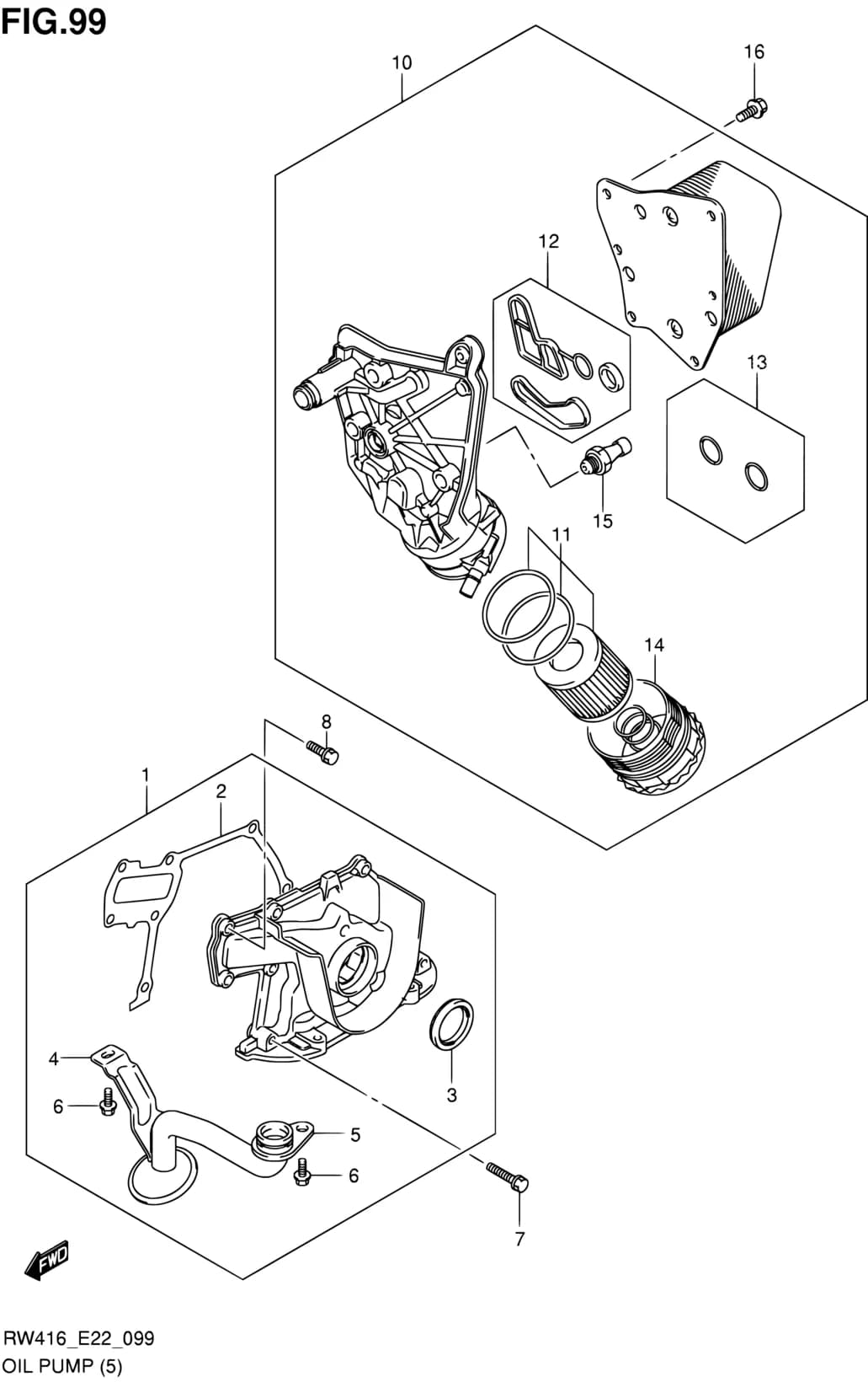 RW419D-2 (MAGYAR) — Lubrication › 99 - OIL PUMP (RW419D)