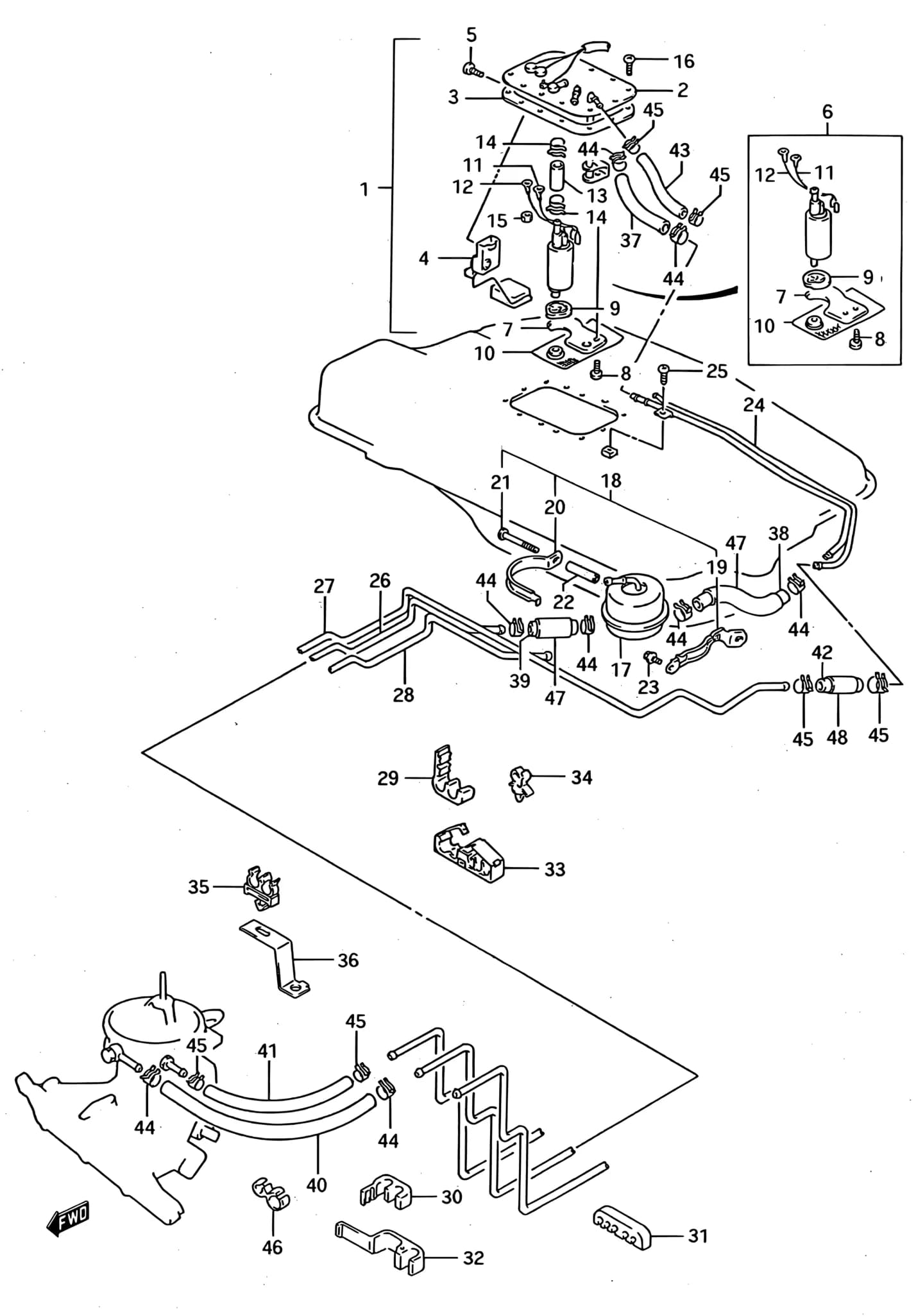 GAUGE & PUMP ASSY, FUEL — SF413 (E01) — Fuel › 41 - FUEL PUMP (2WD:OHC:FUEL INJECTION)