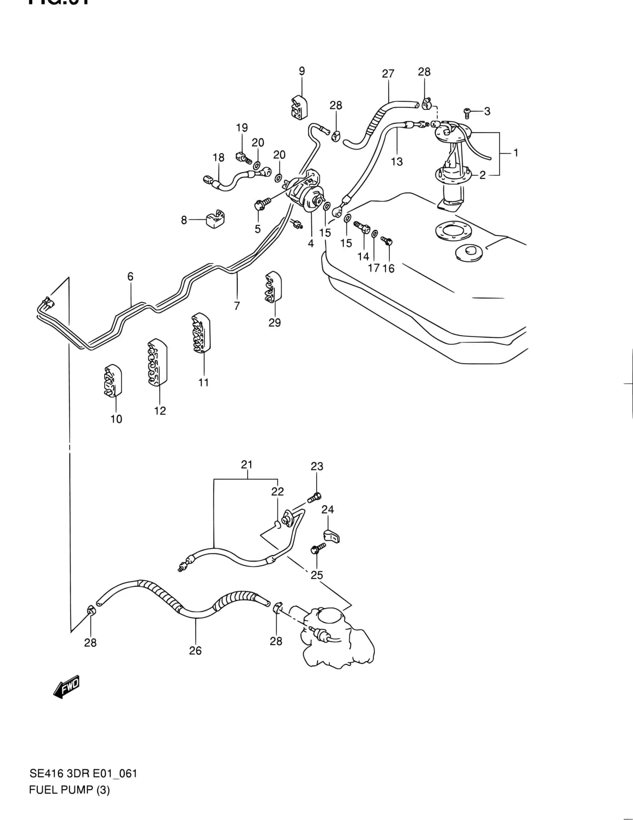 C,V:PRODUCT OF JAPAN — SE416 (3DR) — Fuel › 61 - FUEL PUMP (2 VALVE:W/FUEL INJECTION)