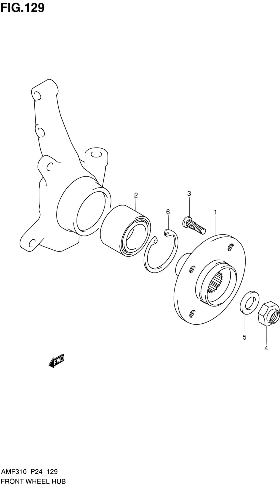 AMF310 (E10,E43,E85) — Suspension › 129 - FRONT WHEEL HUB