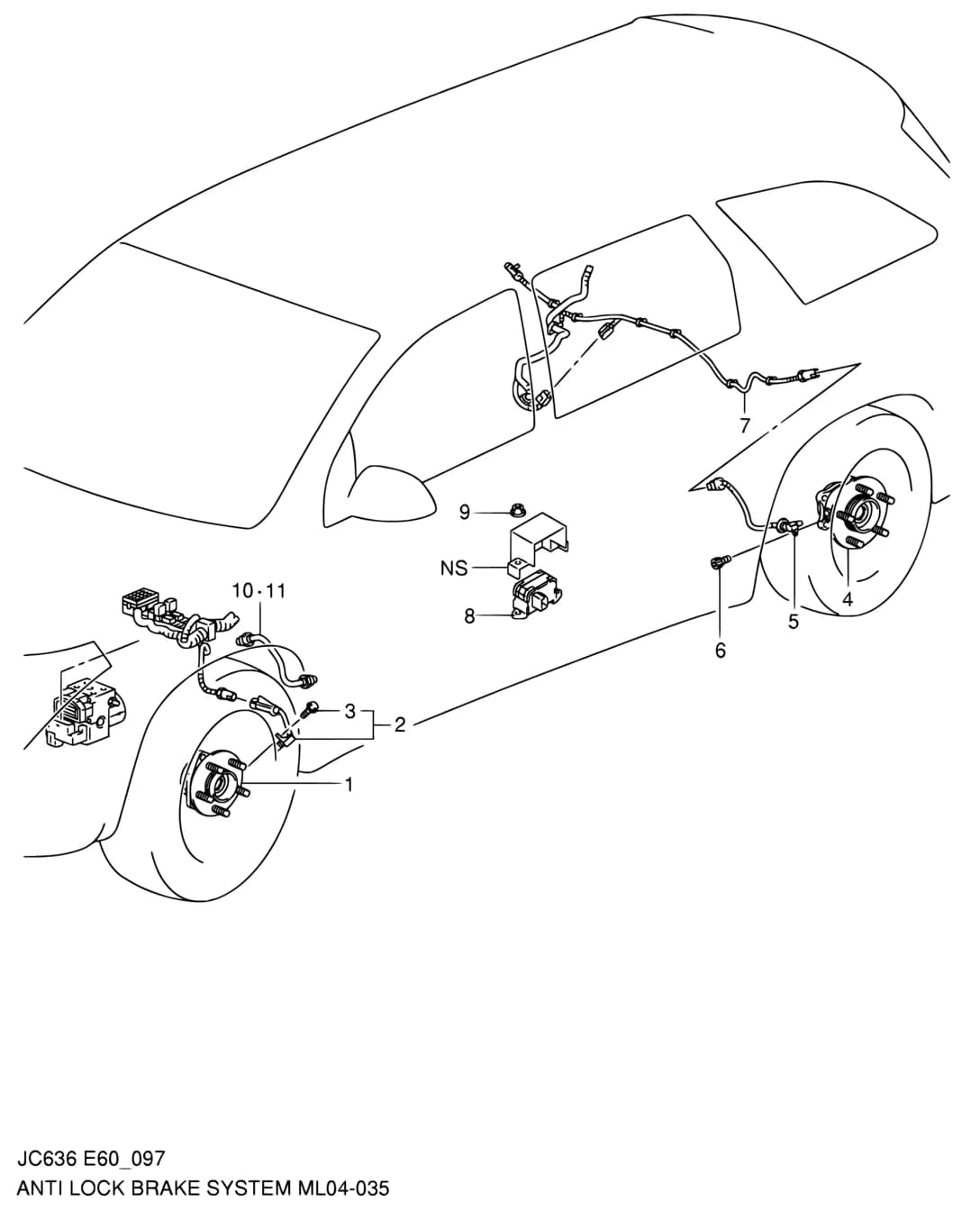 JC636 (E10,E49,E60,E62,E63,E71:MY 2007) — Brake › 97 - ANTI LOCK BRAKE SYSTEM