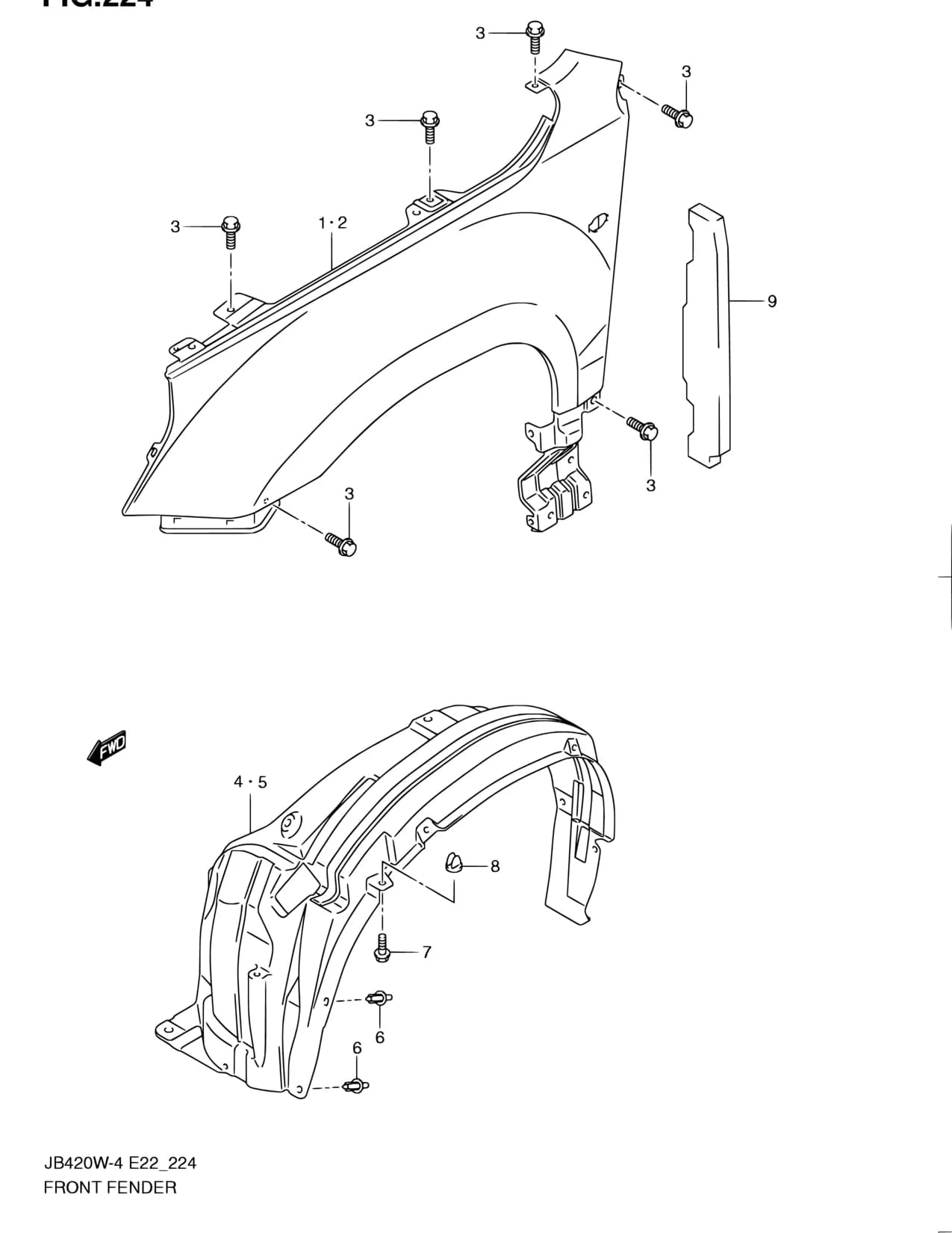 JB419WD-5 — Body › 224 - FRONT FENDER