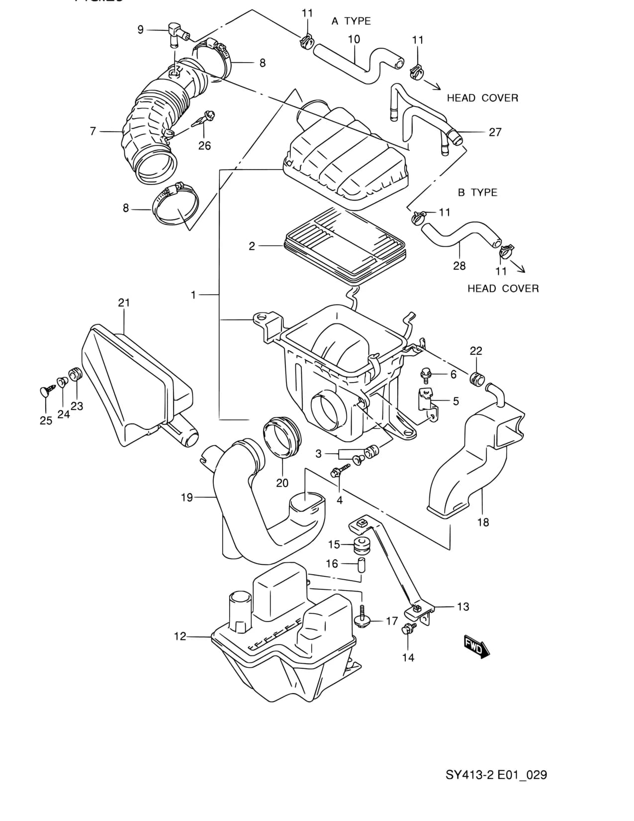 SY413-2 — Engine › 29 - AIR CLEANER (SY413,SY416)
