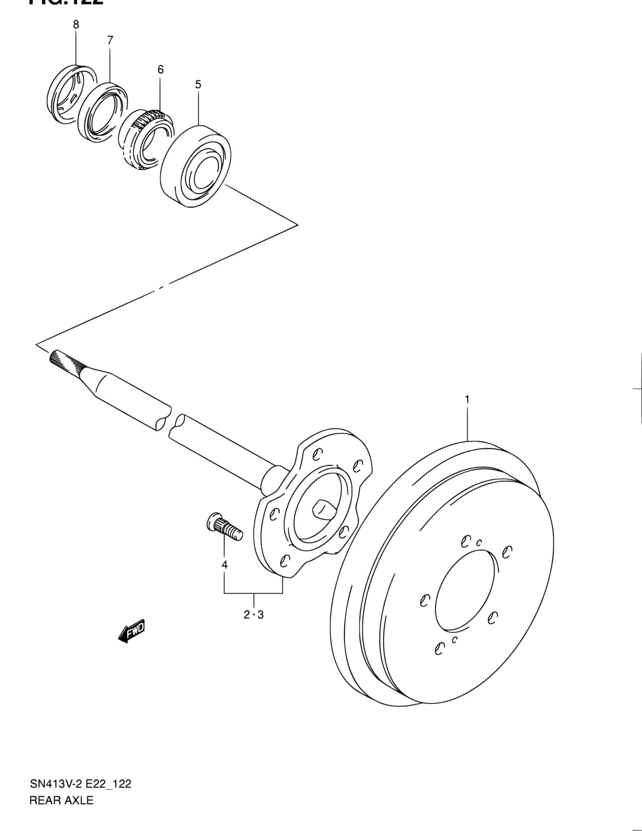 SN413V-3 — Suspension › 122 - REAR AXLE