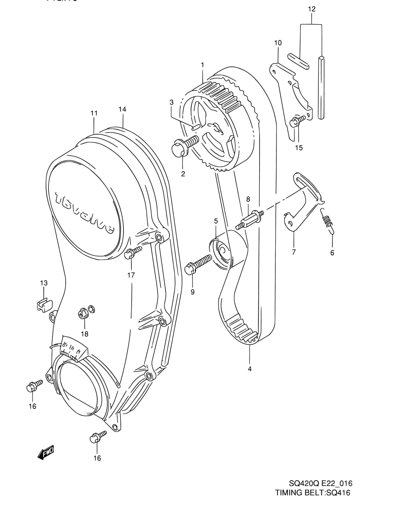 SQ416Q (MY:99-00,CAMI) — Engine › 16 - TIMING BELT (SQ416Q)