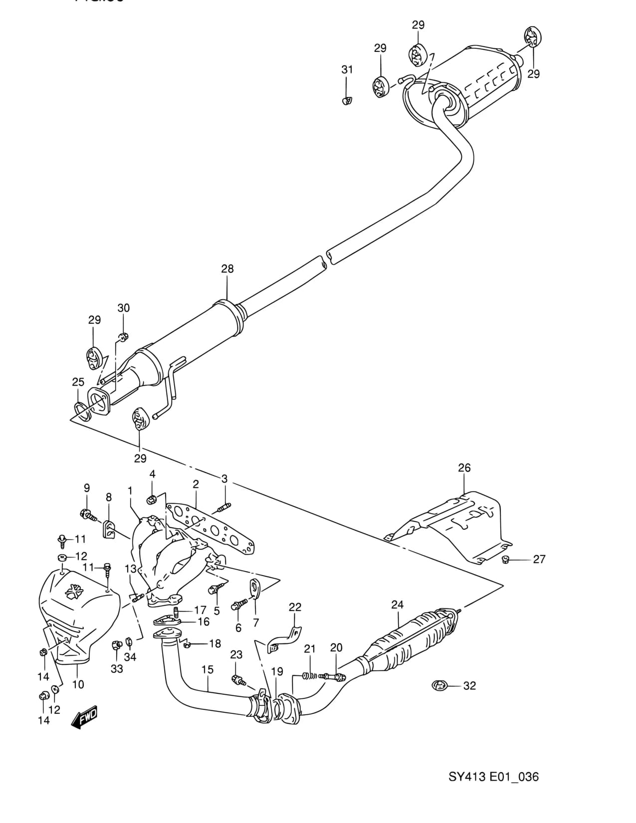 SY413 — Exhaust › 36 - MUFFLER (SY413:4DR)