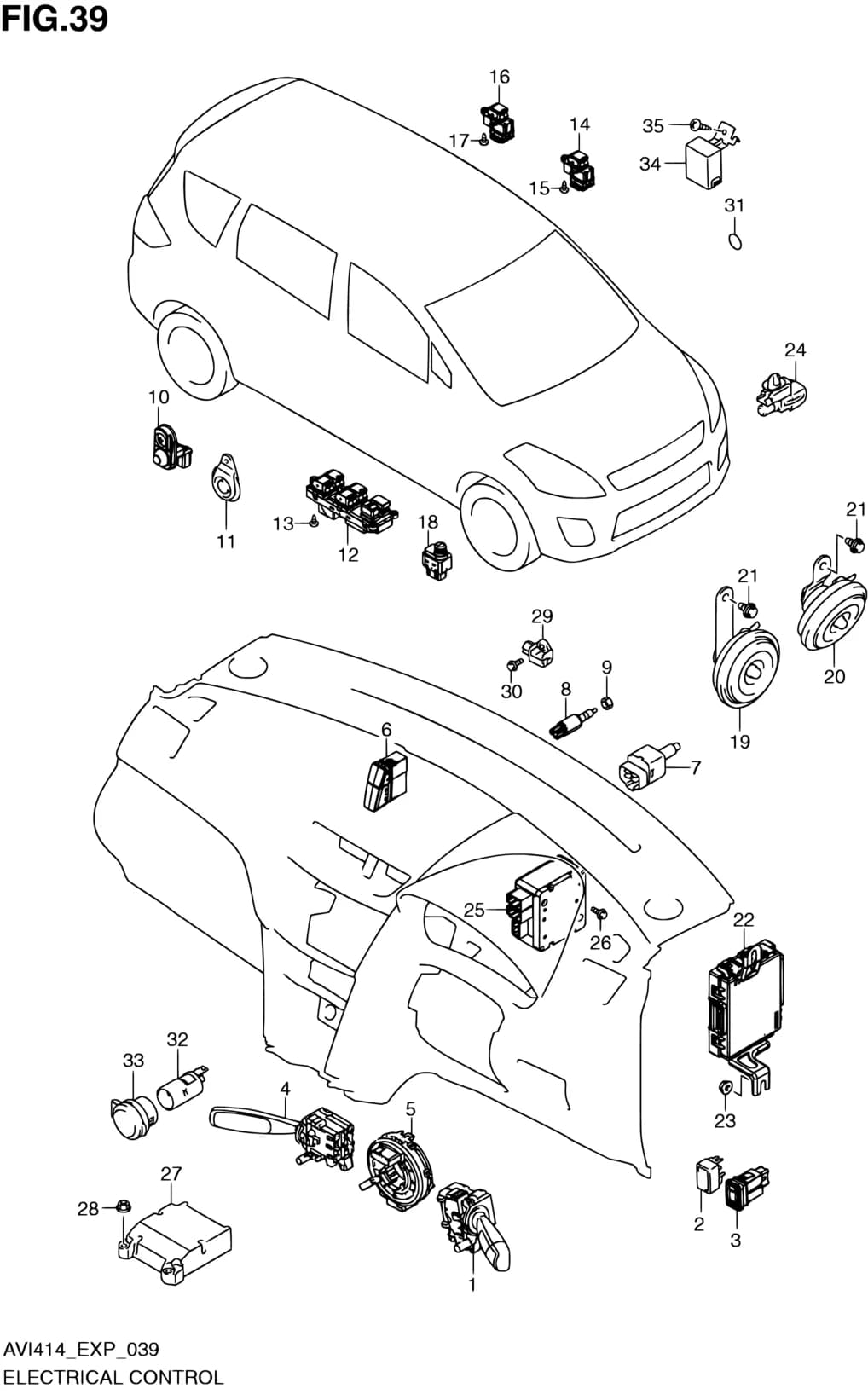 BODY ASSY, CANCEL CAM & HORN — AVI414 (P06,P85) — Electrical › 39 - ELECTRICAL CONTROL