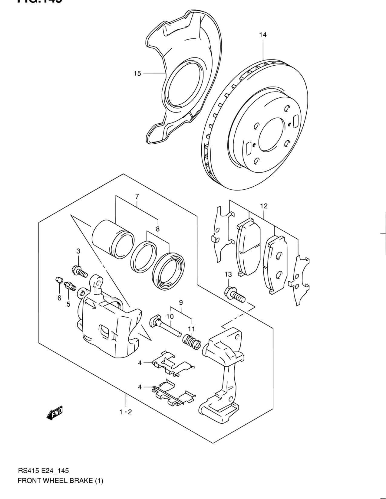 RS413 (E22,E30,E35,E96) — Brake › 145 - FRONT WHEEL BRAKE