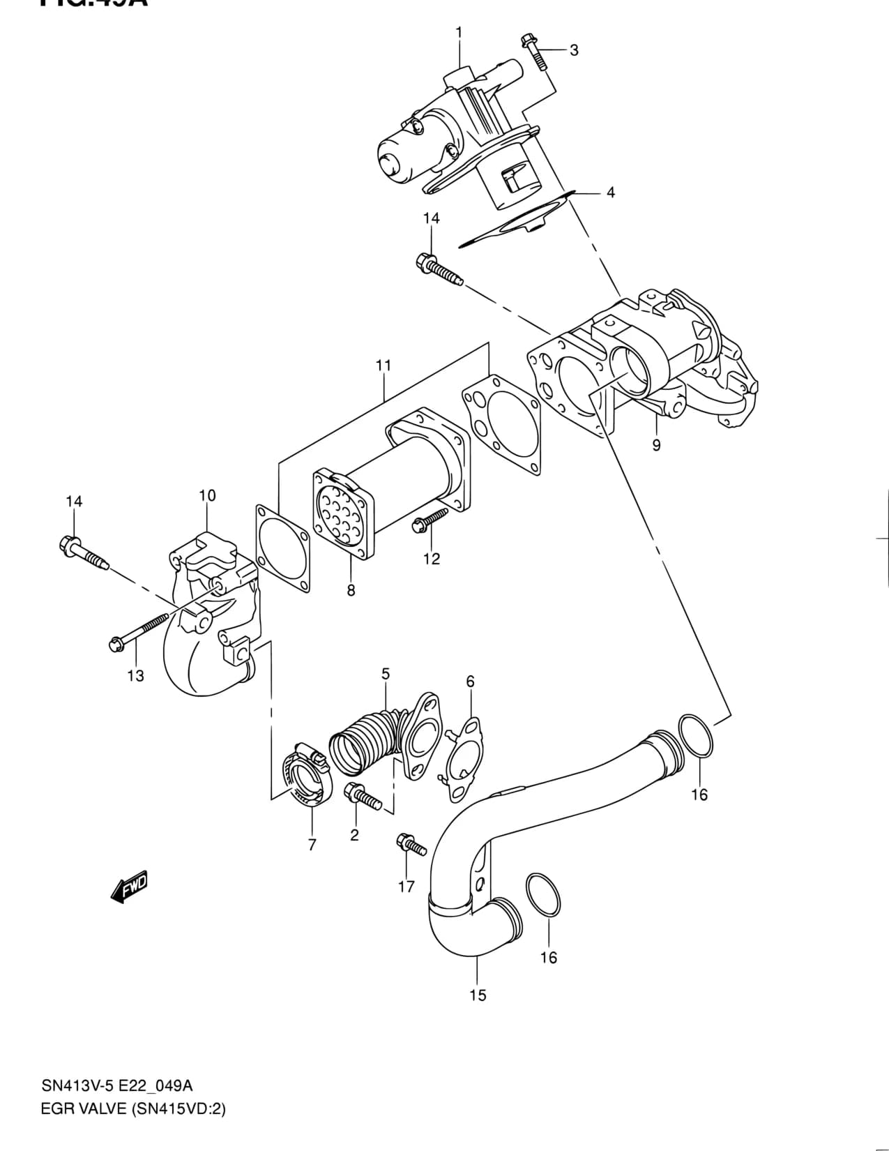 SN413V-6 (E02,E05,E10,E11,E21,E22,E24,E37,E38,E42,E43,E54,E85,E90,E96) — Emission › 49A - EGR VALVE