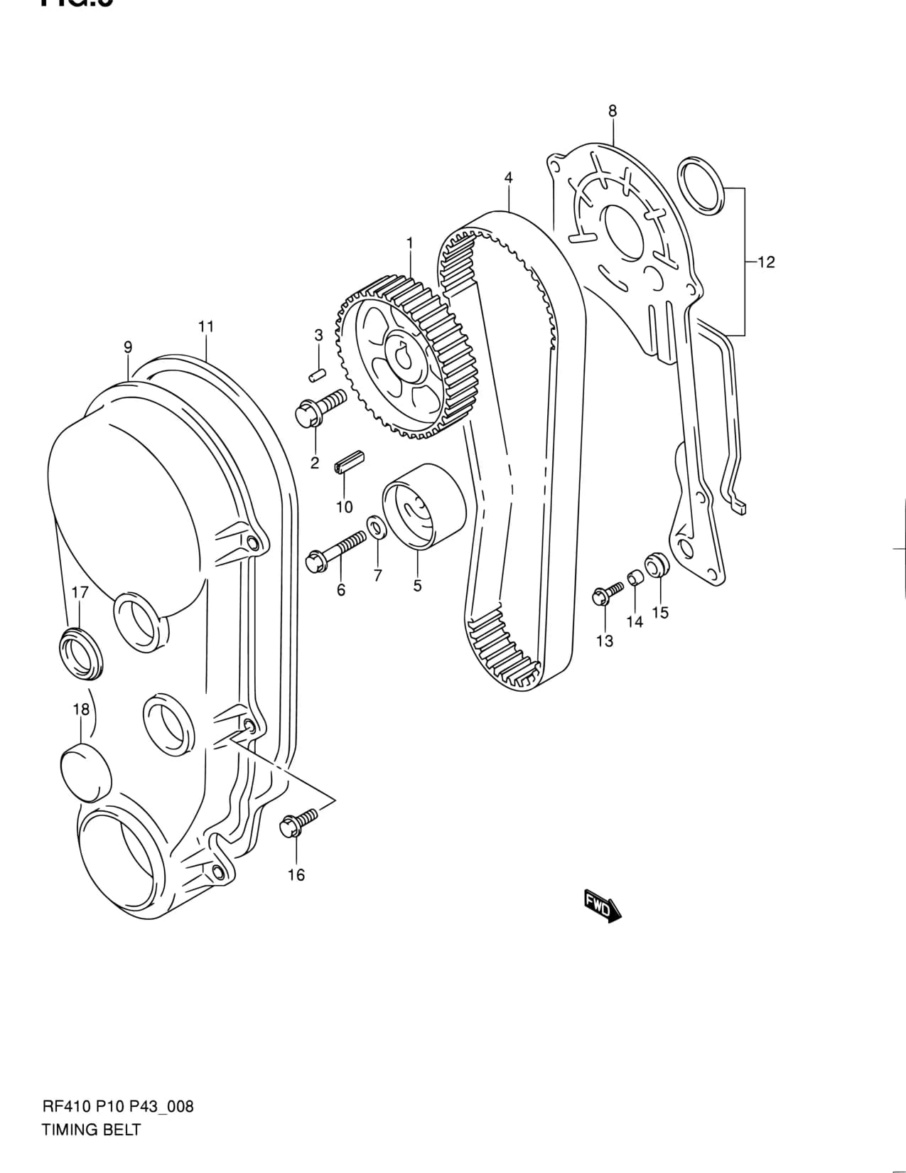 RF410 (MY 2004) — Engine › 8 - TIMING BELT