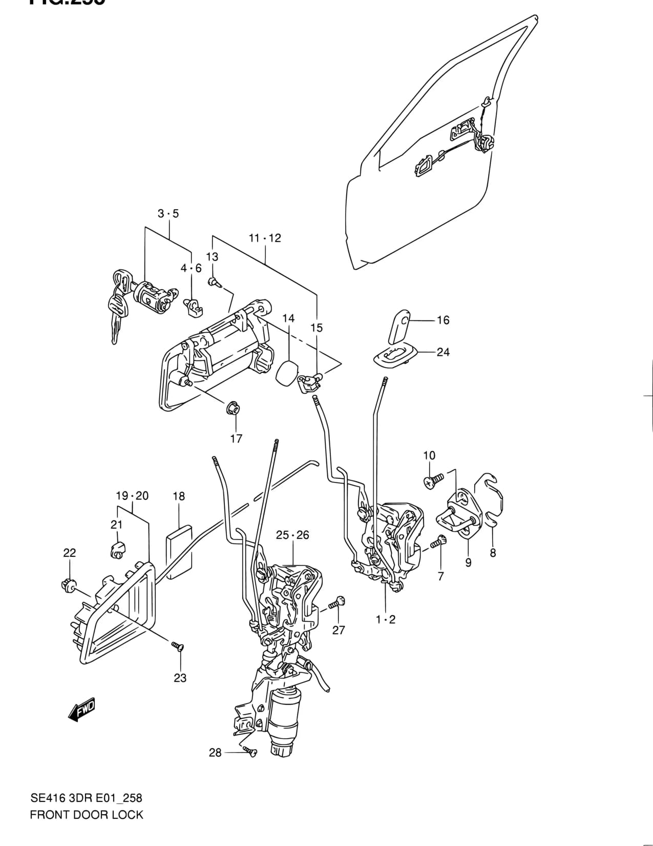 SE416 (3DR) — Interior Trim › 258 - FR DR LOCK