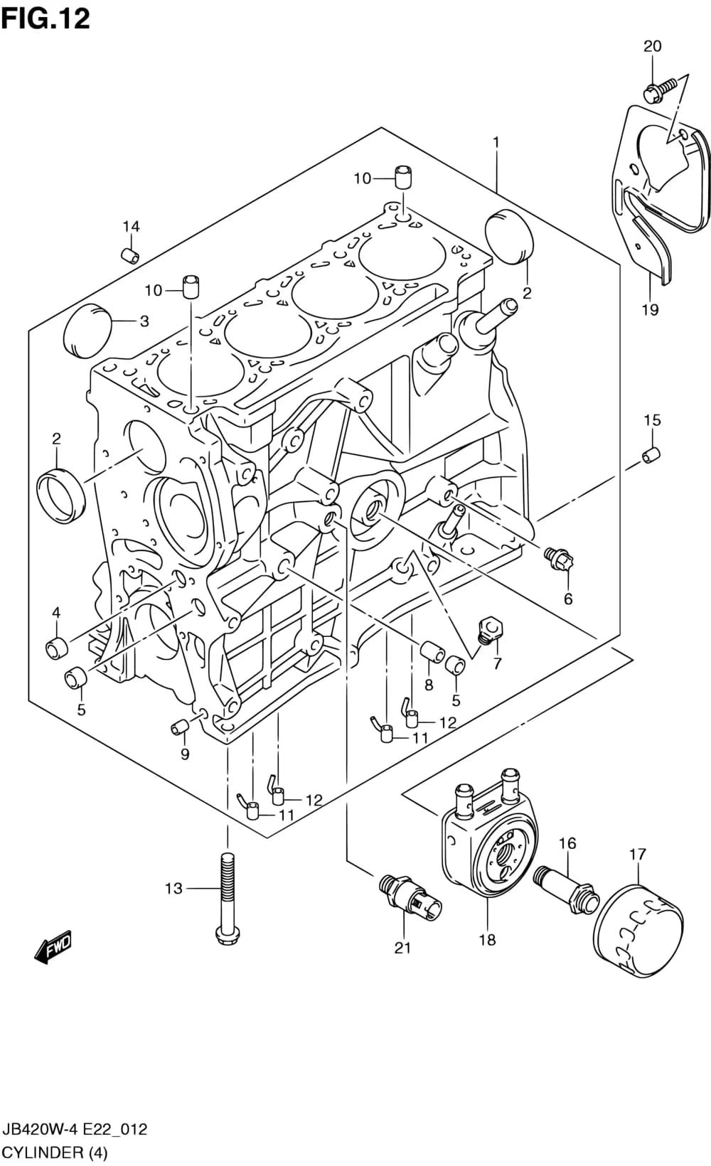 JB419WD-5 — Engine › 12 - CYLINDER (JB419WD)