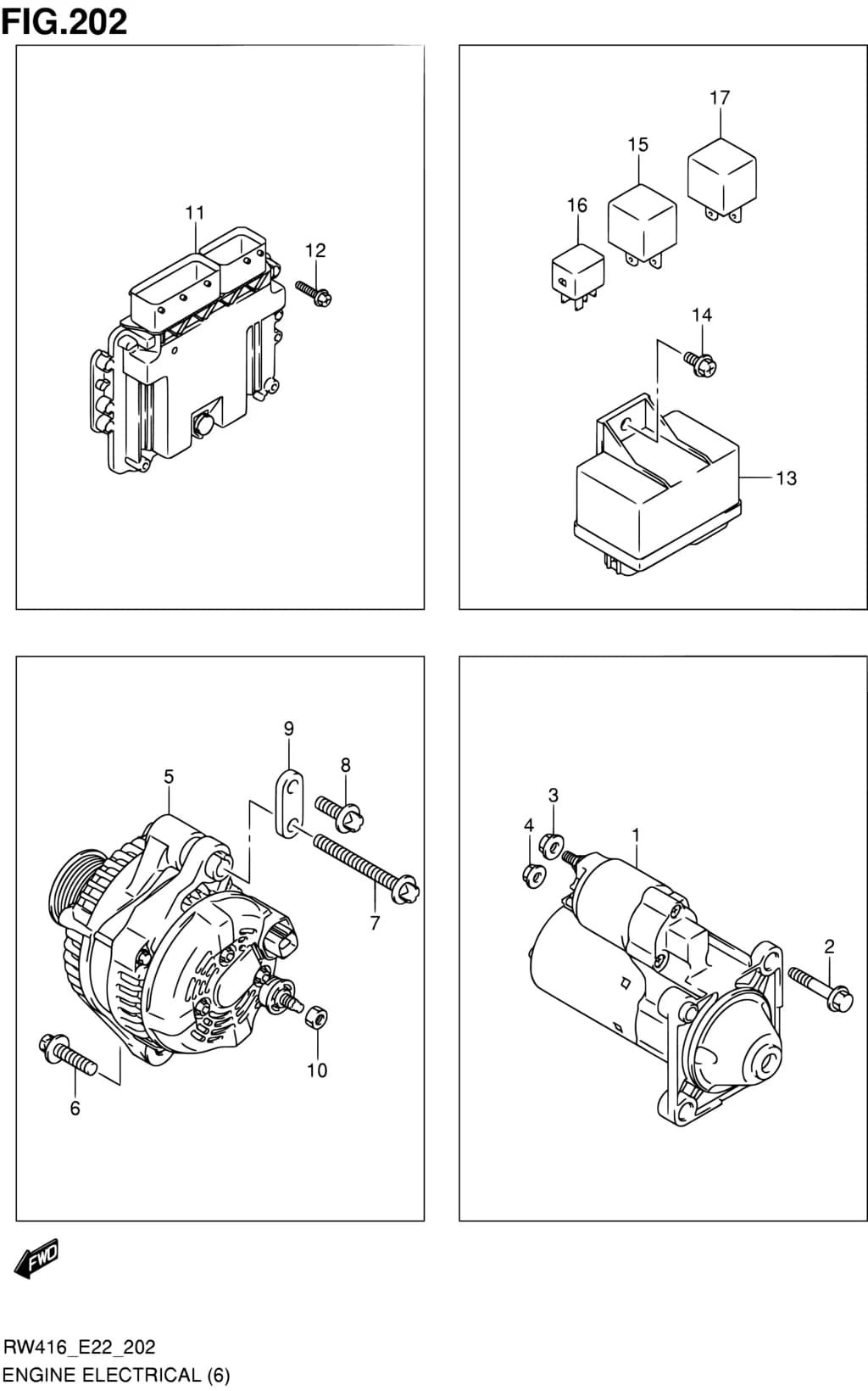 RW420D-3 (MAGYAR) — Engine Electrical › 202 - ENGINE ELECTRICAL (RW420D)