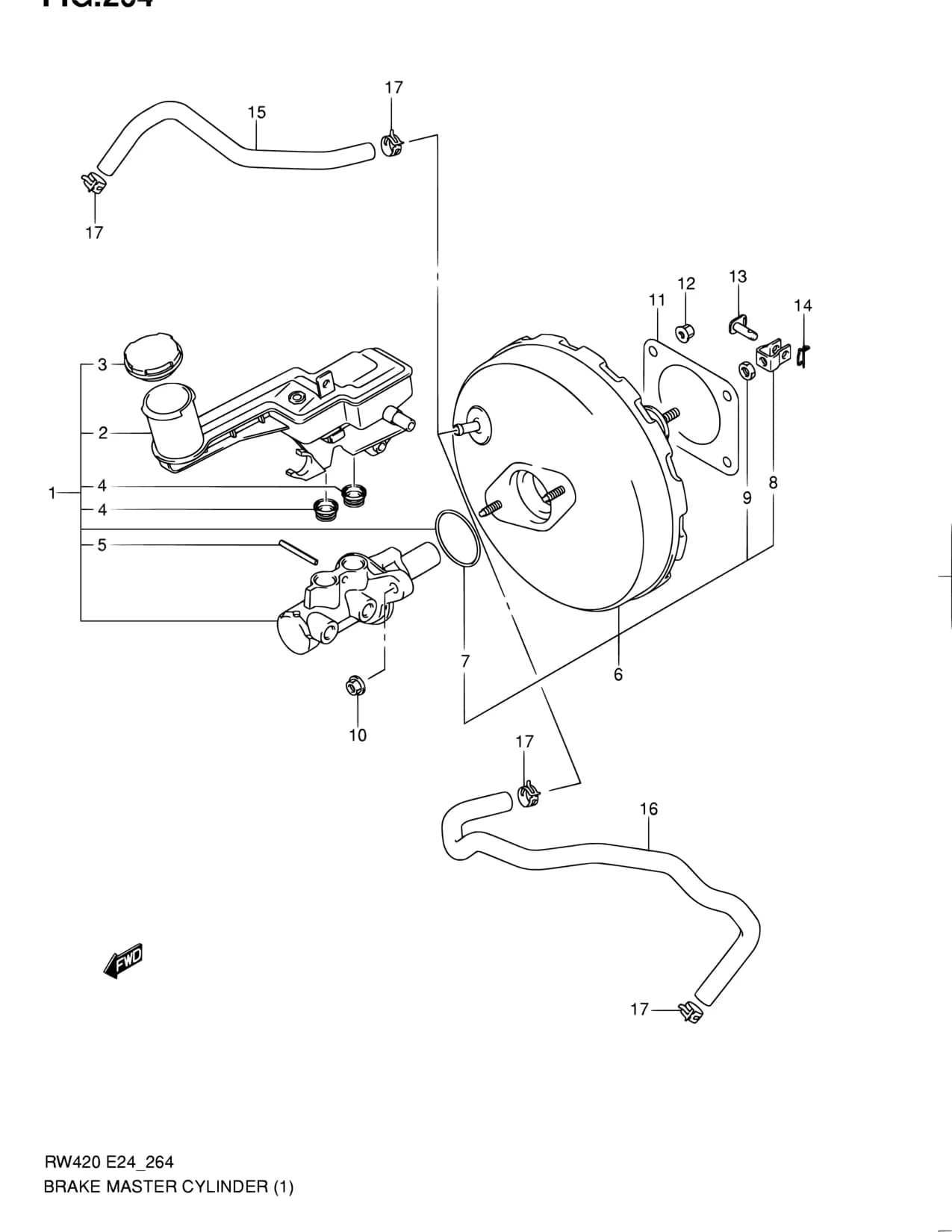 MT:W/ABS — RW415 — Brake › 264 - BRAKE MASTER CYLINDER (TYPE 1,2,3)