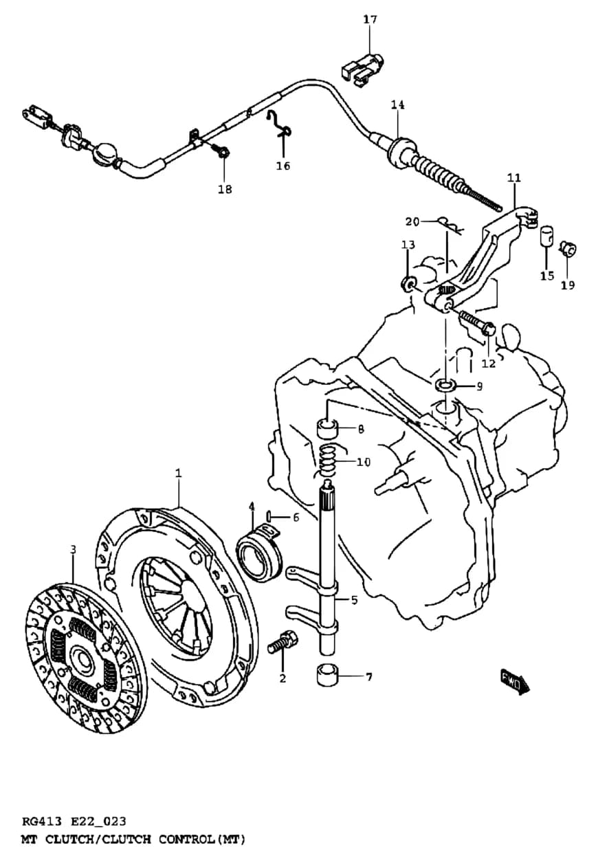 RG413-3 — Transmission › 23 - MT CLUTCH/CLUTCH CONTROL (MT)