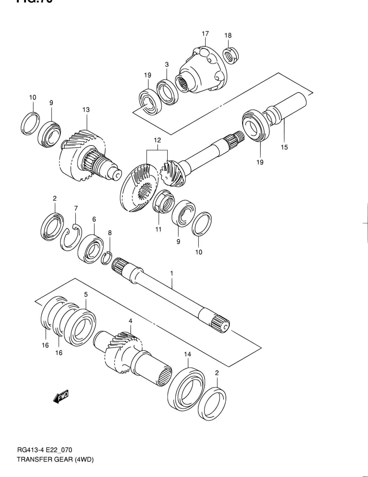 RG413-4 — Transmission › 70 - TRANSFER GEAR (4WD)