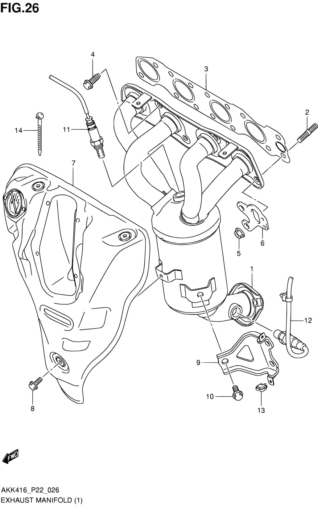AKK416 (P71) — Exhaust › 26 - EXHAUST MANIFOLD (M16A)