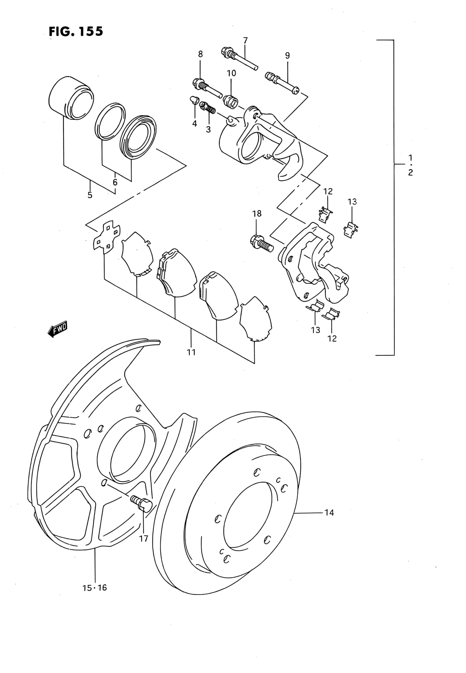 SV420D — Brake › 155 - FRONT WHEEL BRAKE