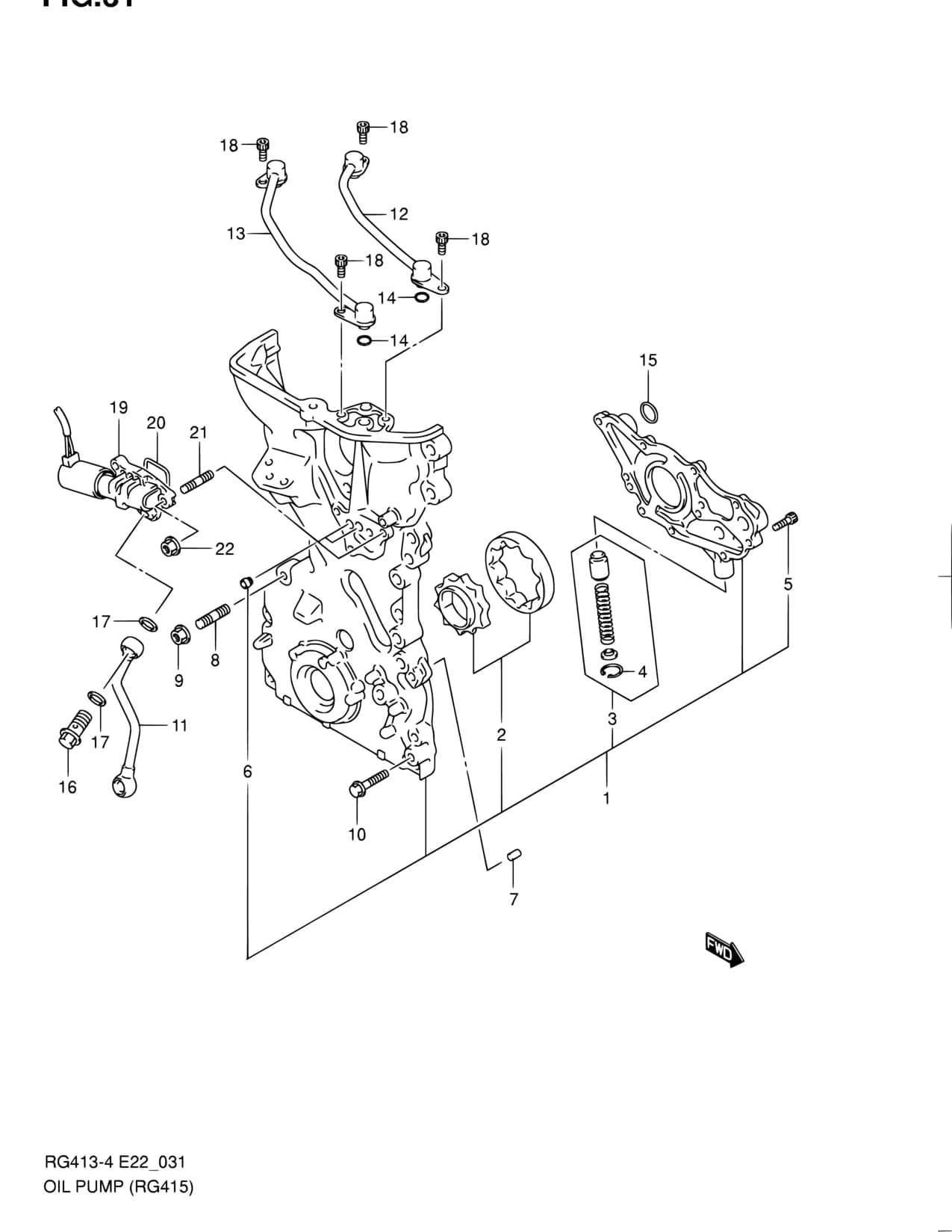 RG415-4 — Lubrication › 31 - OIL PUMP (RG415)