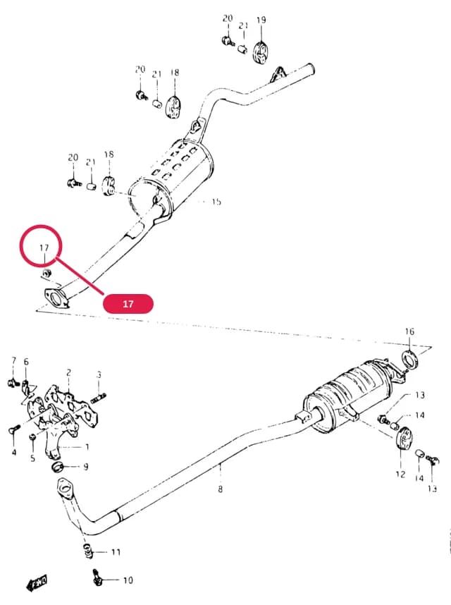 SB308-2 (E01) — Exhaust › 15 - MUFFLER