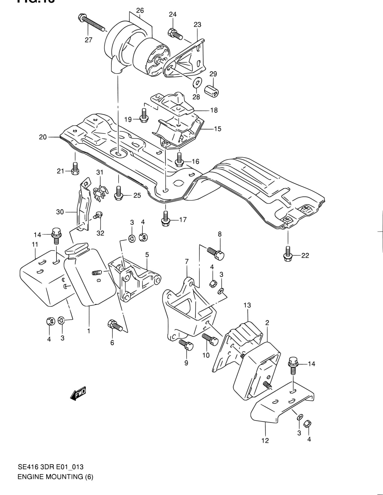 C,V:->11910-60A03 USE WITH 01580-10203 (3PCS) — SE416 (3DR) — Engine › 13 - ENGINE MOUNTING (E22:PRODUCT OF CANADA)