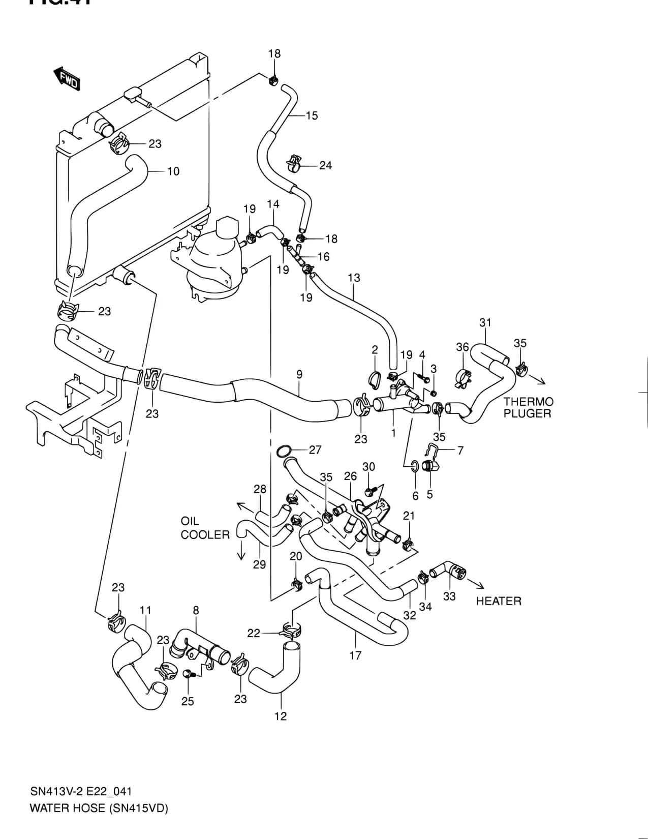 SN415VD-4 — Cooling › 41 - WATER HOSE (SN415VD)