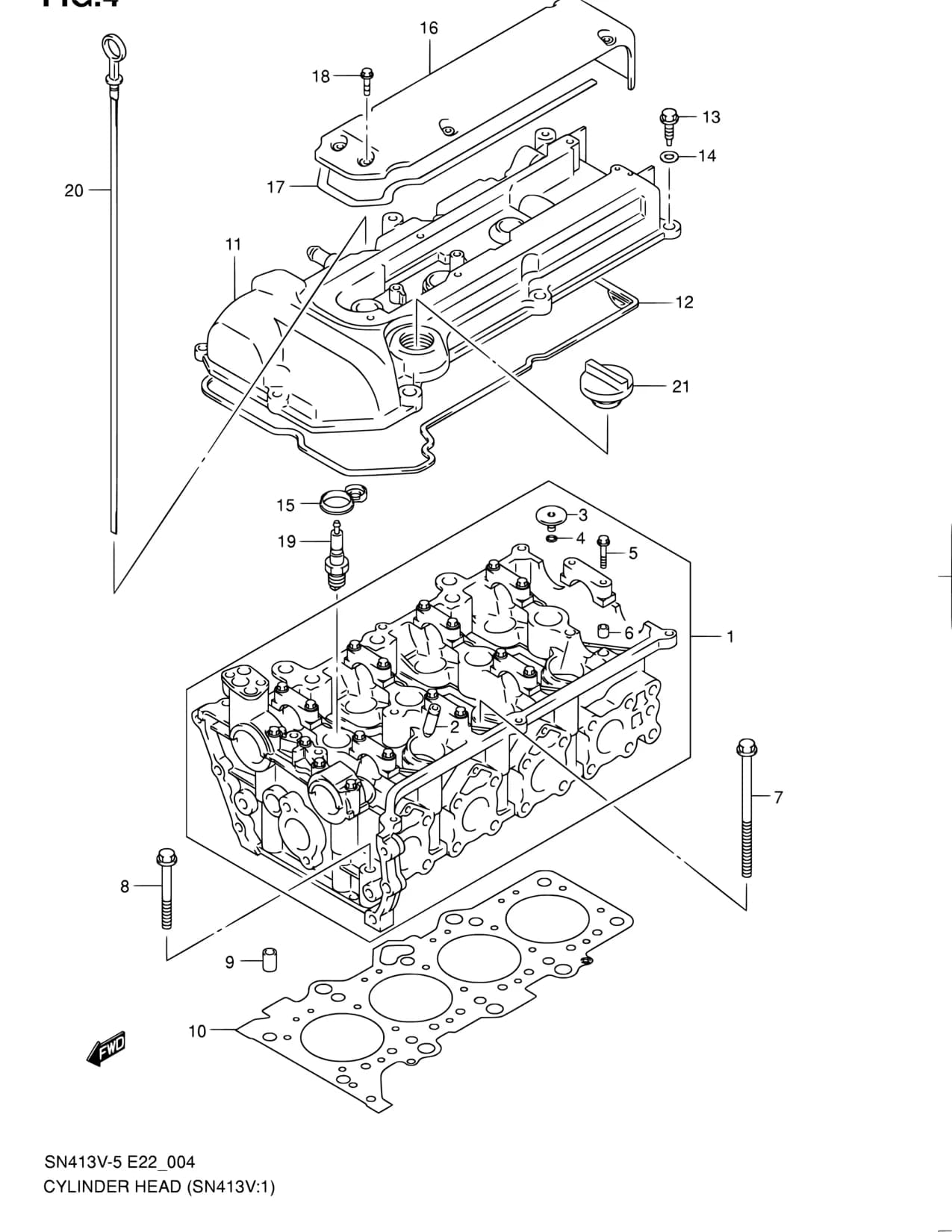 SN413V-6 (E02,E05,E10,E11,E21,E22,E24,E37,E38,E42,E43,E54,E85,E90,E96) — Engine › 4 - CYLINDER HEAD (SN413V:W/VVT)