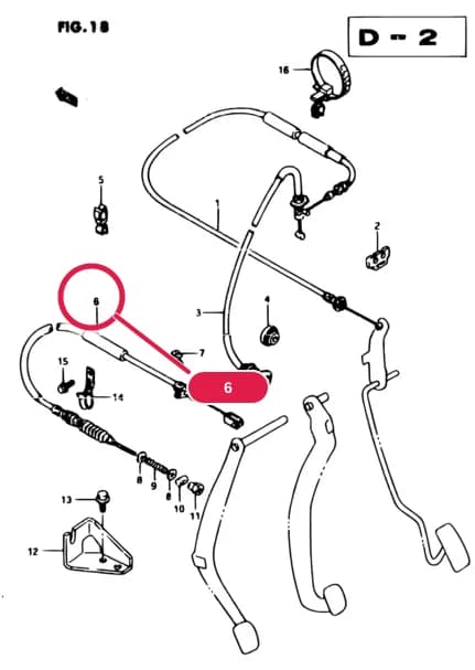 Q,V:LHD — SJ413Q-6/SJ413V-6 (E01) — Fuel › 18 - CONTROL CABLE (W/CARBURETOR)
