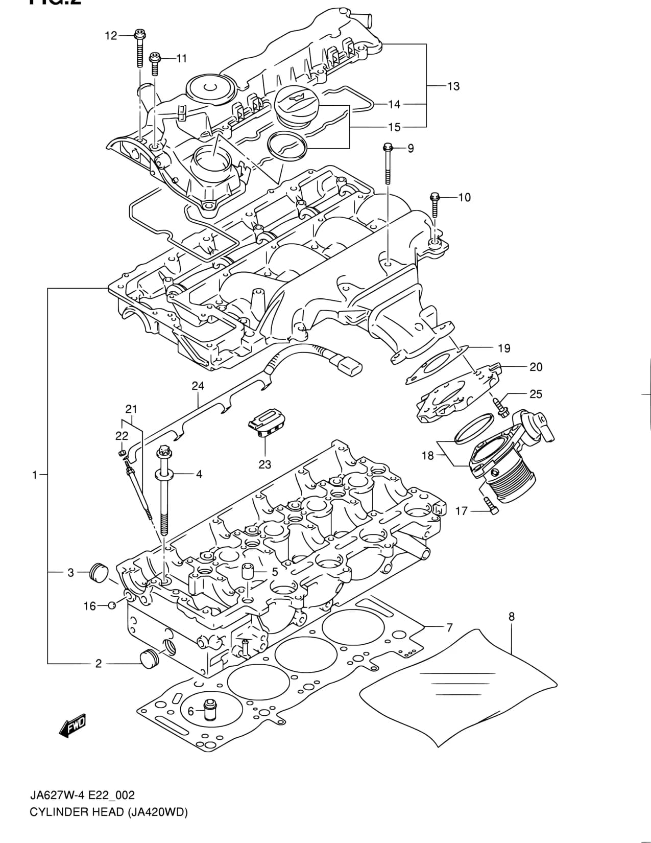 JA420WD-4 — Engine › 2 - CYLINDER HEAD (JA420WD)